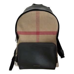 Burberry Canvas Leather House Nova Check ABBEYDALE Backpack Purse Bag